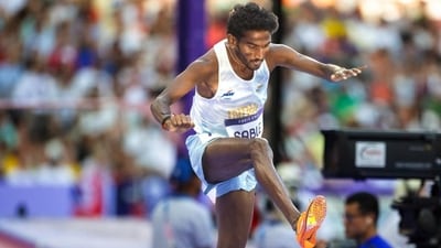Avinash Sable won the gold medal at the 3000m steeplechase in Asian Athletics Championships (HT_PRINT) Avinash Sable won the gold medal at the 3000m steeplechase in Asian Athletics Championships (HT_PRINT)