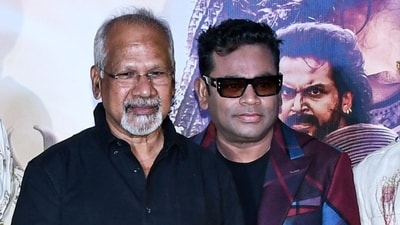 Director Mani Ratnam with music composer and singer AR Rahman at a press meet. (ANI) Director Mani Ratnam with music composer and singer AR Rahman at a press meet. (ANI)