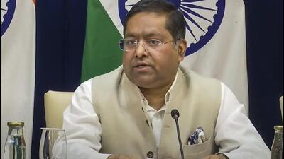 Ministry of External Affairs official spokesperson Randhir Jaiswal (via PTI/@MEAIndia) Ministry of External Affairs official spokesperson Randhir Jaiswal (via PTI/@MEAIndia)