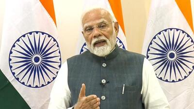 Prime Minister Narendra Modi attends Sikkim@50 programme via video conferencing from Bagdogra. (PTI photo) Prime Minister Narendra Modi attends Sikkim@50 programme via video conferencing from Bagdogra. (PTI photo)