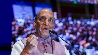 Defence Minister Rajnath Singh addresses the CII Annual General Meeting & Business Summit in New Delhi. (PTI) Defence Minister Rajnath Singh addresses the CII Annual General Meeting & Business Summit in New Delhi. (PTI)