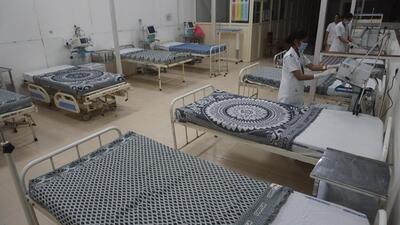 Thane, India - May -23, 2025:The government of Maharahstra has become alert after some Covid patients were found in Mumbai and Thane, a Covid ward has been prepared for Covid patients at Thane Civil Hospital. Nurses are seen preparing a ward at Thane Civil Hospital. ,in Thane,in Mumbai, India, on, Friday, May -23, 2025. ( Praful Gangurde /HT Photo )