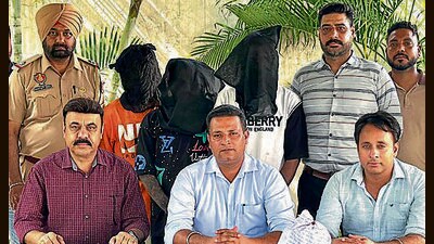 The three accused in the custody of Ludhiana police. (HT Photo)