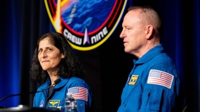NASA astronauts Sunita Williams and Butch Wilmore returned to Earth on March 18 aboard a SpaceX Dragon spacecraft. (AFP)