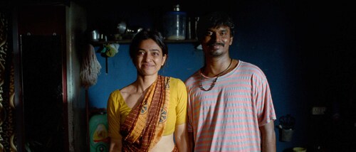 Actors Radhika Apte and Ashok Pathak in a still from Sister Midnight.