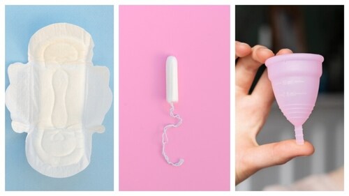 Pads, tampons and menstrual cups are common hygiene products. (Freepik) Pads, tampons and menstrual cups are common hygiene products. (Freepik)