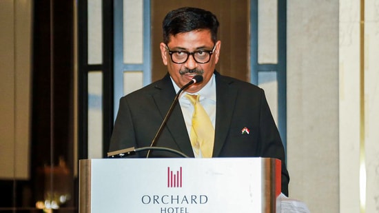 Sanjay Kumar Jha interacts with scholars and academics from Singaporean universities and think-tanks at a closed-door session for Operation Sindoor Global Outreach. (X/India in Singapore)
