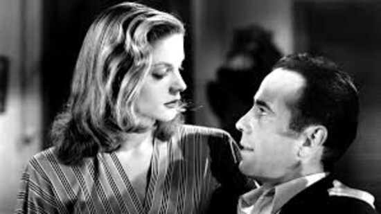The start of a great love affair: Lauren Bacall and Humphrey Bogart in To Have and Have Not (1944), their first film together.
