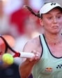 Kazakhstan's Elena Rybakina in action during her third round match against Latvia's Jelena Ostapenko on Friday. (REUTERS) Kazakhstan's Elena Rybakina in action during her third round match against Latvia's Jelena Ostapenko on Friday. (REUTERS)