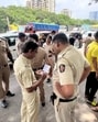 Responders from the disaster management cell, Naupada police and the traffic department reached the spot swiftly and sent the body to the Thane District Government Hospital for legal and medical formalities (HT Photo)