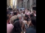 A viral video showed an Indian baraat dancing through Wall Street. A viral video showed an Indian baraat dancing through Wall Street.
