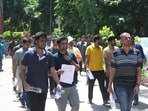 Candidates going inside the exam centre to appear for UPSC Civil Services prelims exam in Patna. Candidates going inside the exam centre to appear for UPSC Civil Services prelims exam in Patna.