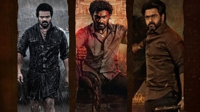 Bhairavam Twitter reviews: Manchu Manoj, Bellamkonda Sreenivas and Nara Rohith in a still from the film. Bhairavam Twitter reviews: Manchu Manoj, Bellamkonda Sreenivas and Nara Rohith in a still from the film.