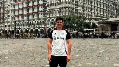 Harry MAguire was in Mumbai on Thursday Harry MAguire was in Mumbai on Thursday