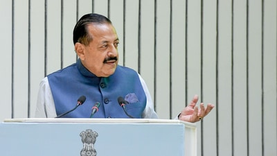 Union MoS (Independent Charge) of Earth Sciences Jitendra Singh during an event at Vigyan Bhawan in New Delhi. (ANI) Union MoS (Independent Charge) of Earth Sciences Jitendra Singh during an event at Vigyan Bhawan in New Delhi. (ANI)
