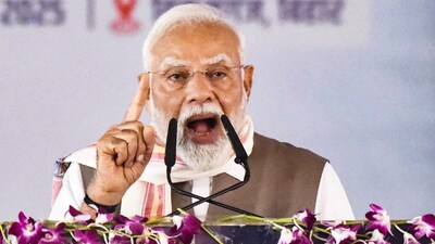 Prime Minister Narendra Modi addresses a public meeting in Rohtas district, Bihar, on Friday, May 30, 2025. (PTI) Prime Minister Narendra Modi addresses a public meeting in Rohtas district, Bihar, on Friday, May 30, 2025. (PTI)