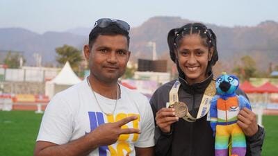 Pooja Singh with her coach Balwan Singh. (HT Photo) Pooja Singh with her coach Balwan Singh. (HT Photo)