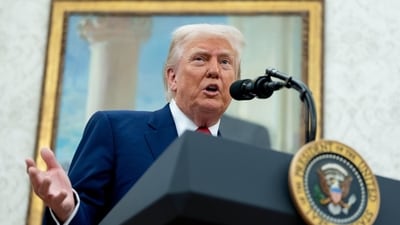 Donald Trump addressed the TACO acronym on Wednesday (Bloomberg) Donald Trump addressed the TACO acronym on Wednesday (Bloomberg)