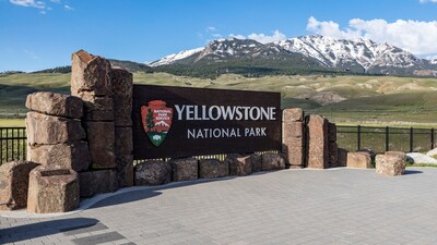 This photo provided by the National Park Service shows a sign marking the north entrance of Yellowstone National Park. (AP) This photo provided by the National Park Service shows a sign marking the north entrance of Yellowstone National Park. (AP)