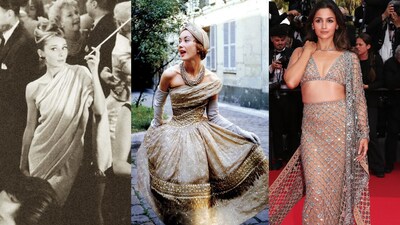 Here's how European fashion labels have reinterpreted the sarees over the years. Here's how European fashion labels have reinterpreted the sarees over the years.