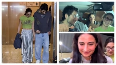 Sara Ali Khan, Ibrahim Ali Khan and Palak Tiwari left in the same car. Sara Ali Khan, Ibrahim Ali Khan and Palak Tiwari left in the same car.