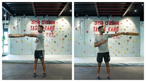 Side-to-side swings improve scapular mobility. (PC: Tagda Raho)