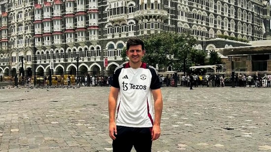 Harry MAguire was in Mumbai on Thursday