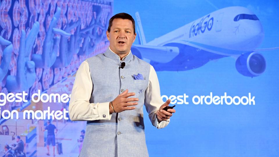 IndiGo chief executive officer Pieter Elbers addresses a press conference in New Delhi on Friday. (ANI) IndiGo chief executive officer Pieter Elbers addresses a press conference in New Delhi on Friday. (ANI)