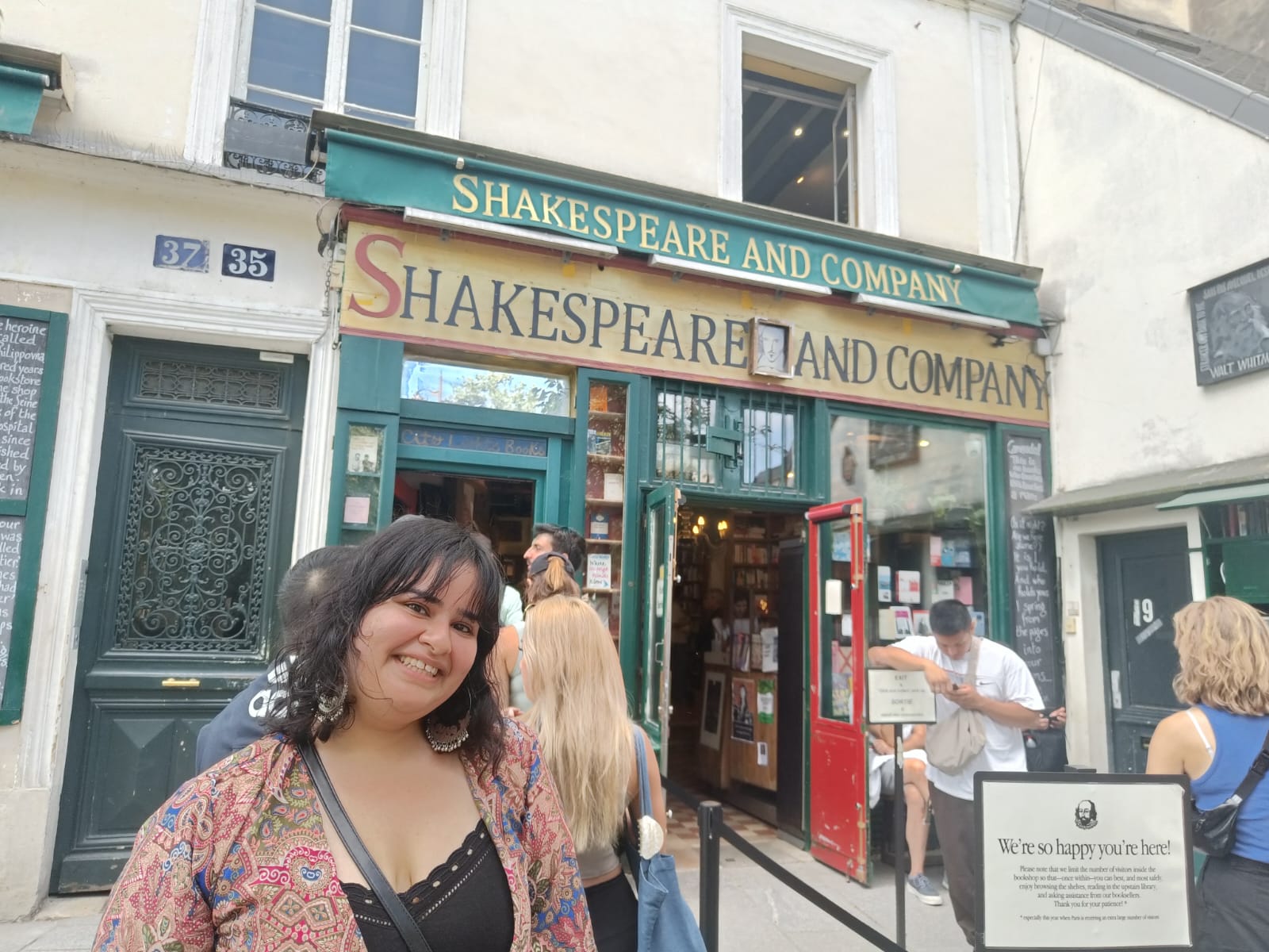 The writer at “the one place that has been a part of my literary dreams”, the Shakespeare and Company bookstore. (Simar Bhasin) The writer at “the one place that has been a part of my literary dreams”, the Shakespeare and Company bookstore. (Simar Bhasin)