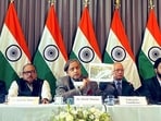 All-party delegation leader Congress MP Shashi Tharoor (centre) addresses the media in Bogota, Colombia on Thursday. All-party delegation leader Congress MP Shashi Tharoor (centre) addresses the media in Bogota, Colombia on Thursday.