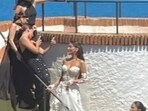 Alia Bhatt wore a black dress as one of the bridesmaids for her friend's wedding in Spain. Alia Bhatt wore a black dress as one of the bridesmaids for her friend's wedding in Spain.