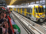A metro train runs on the newly inaugurated 6km-long Super Priority Corridor of Indore Metro, in Indore, Madhya Pradesh, Saturday, May 31, 2025. A metro train runs on the newly inaugurated 6km-long Super Priority Corridor of Indore Metro, in Indore, Madhya Pradesh, Saturday, May 31, 2025.