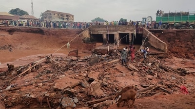 Mokwa in Nigeria has experienced massive damage and a death toll of over 150 due to flooding (AP)
