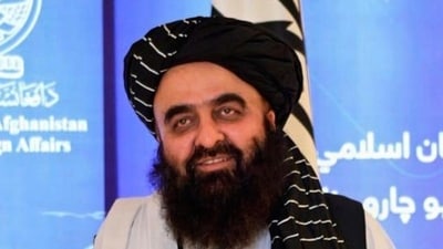 Kabul's Foreign Minister Amir Khan Muttaqi met with Pakistani Foreign Minister Ishaq Dar in May in Beijing. (AP) Kabul's Foreign Minister Amir Khan Muttaqi met with Pakistani Foreign Minister Ishaq Dar in May in Beijing. (AP)