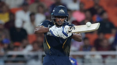 Gujarat Titans' Sai Sudharsan in action (REUTERS)