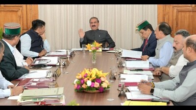 Chief minister Sukhvinder Singh Sukhu chairs a cabinet meeting in Shimla on Saturday. (HT photo) Chief minister Sukhvinder Singh Sukhu chairs a cabinet meeting in Shimla on Saturday. (HT photo)