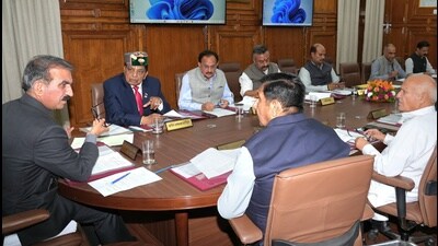 Chief minister Sukhvinder Singh Sukhu chairs a cabinet meeting on Saturday. (HT photo) Chief minister Sukhvinder Singh Sukhu chairs a cabinet meeting on Saturday. (HT photo)