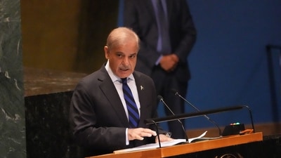 Shehbaz Sharif says allied nations expect Pakistan to engage as equal partners, not with a “begging bowl.” (AFP File) Shehbaz Sharif says allied nations expect Pakistan to engage as equal partners, not with a “begging bowl.” (AFP File)