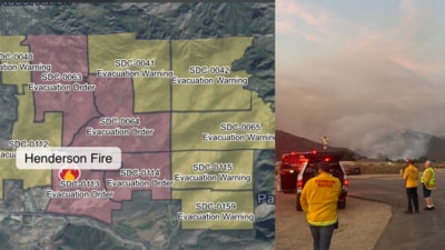 Henderson Fire is currently burning in California. (X/ CHP Oceanside Area)