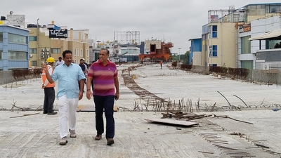 The 2.5-km-long Ejipura flyover, whose construction began in 2017, has faced years of setbacks and delays. (X/@BBMPCOMM)