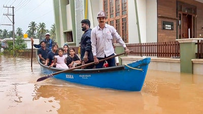 Premises of a house is inundated with floodwater after heavy rainfall, in Mangaluru, Karnataka, Friday, May 30, 2025. (PTI) Premises of a house is inundated with floodwater after heavy rainfall, in Mangaluru, Karnataka, Friday, May 30, 2025. (PTI)