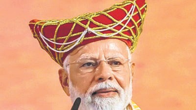 Prime Minister Narendra Modi addresses the Lokmata Devi Ahilyabai Mahila Sashaktikaran Mahasammelan at Jamburi Maidan in Bhopal on Saturday. (ANI) Prime Minister Narendra Modi addresses the Lokmata Devi Ahilyabai Mahila Sashaktikaran Mahasammelan at Jamburi Maidan in Bhopal on Saturday. (ANI)
