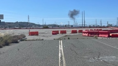 A massive fire was seen at Richmond's Chevron refinery on Saturday (X)