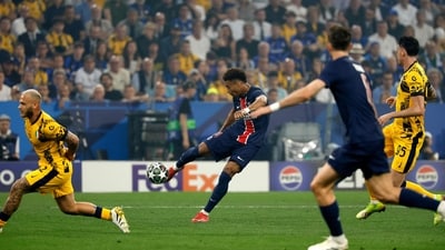 Then in the second-half, Doue struck again, scoring in the 63rd-minute. (AFP) Then in the second-half, Doue struck again, scoring in the 63rd-minute. (AFP)