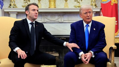 French President Emmanuel Macron and U.S. President Donald Trump (REUTERS)