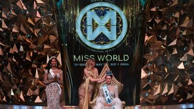 Thailand's Opal Suchata Chuangsri reacts after being crowned Miss World by last year's Miss World winner, Czech Republic's Krystyna Pyszkova, at the 72nd Miss World finale in Hyderabad on Saturday (REUTERS) Thailand's Opal Suchata Chuangsri reacts after being crowned Miss World by last year's Miss World winner, Czech Republic's Krystyna Pyszkova, at the 72nd Miss World finale in Hyderabad on Saturday (REUTERS)