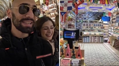 The video of a couple slamming a Turkish shopkeeper has received mixed reactions. (Screengrab (X)) The video of a couple slamming a Turkish shopkeeper has received mixed reactions. (Screengrab (X))