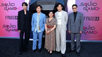 Park Sung Hoon, Lee Byung-hun, Kang Ae-shim, Lee Jung-jae and Choi Seung-hyun aka T.O.P attend Netflix's Squid Game 2" ATAS Event (Getty Images via AFP) Park Sung Hoon, Lee Byung-hun, Kang Ae-shim, Lee Jung-jae and Choi Seung-hyun aka T.O.P attend Netflix's Squid Game 2" ATAS Event (Getty Images via AFP)