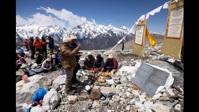 While the snowpack and glaciers of High Mountain Asia are projected to be among the last to go, even here, one-fifth of the glacier mass has already melted away (AFP/ICIMOD)