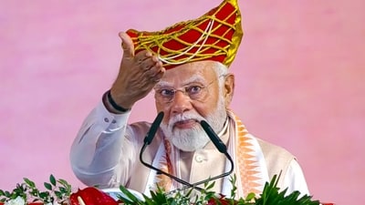 Prime Minister Narendra Modi addresses Devi Ahilyabai Mahila Sashaktikaran Mahasammelan, in Bhopal, Madhya Pradesh. (PTI) Prime Minister Narendra Modi addresses Devi Ahilyabai Mahila Sashaktikaran Mahasammelan, in Bhopal, Madhya Pradesh. (PTI)